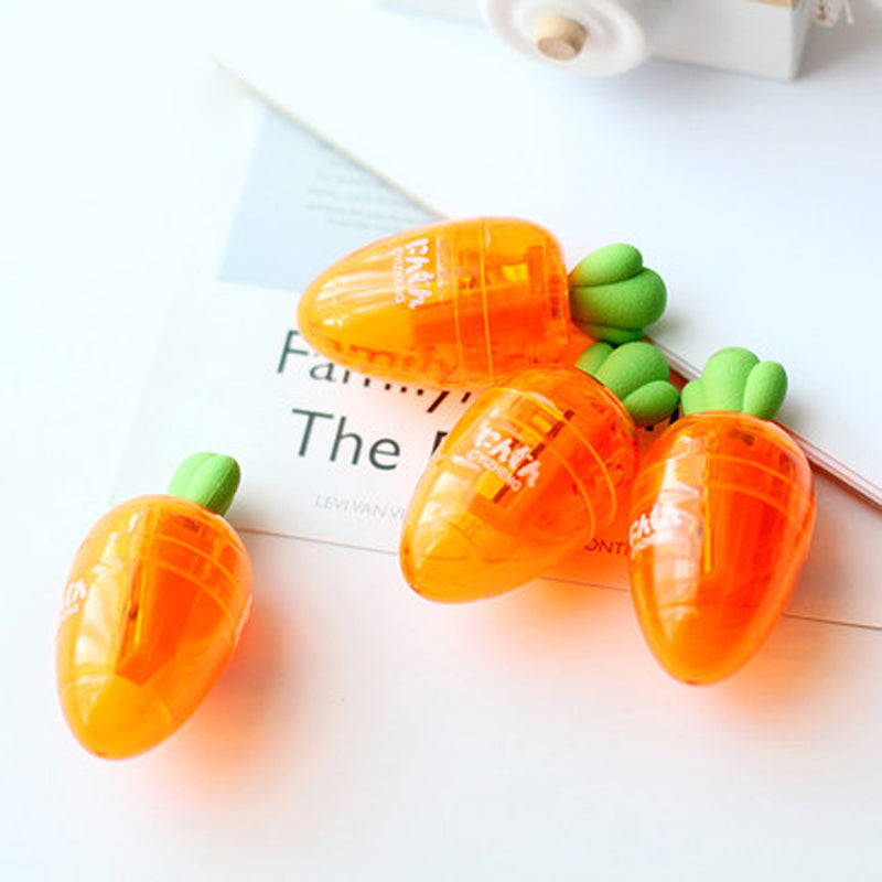 Carrot Pencil Sharpener — Cute Kawaii Desk Stationery