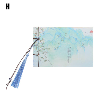 Qing Jun Blank Notebook With Tassels Kraft Cover 12 x 14.5cm