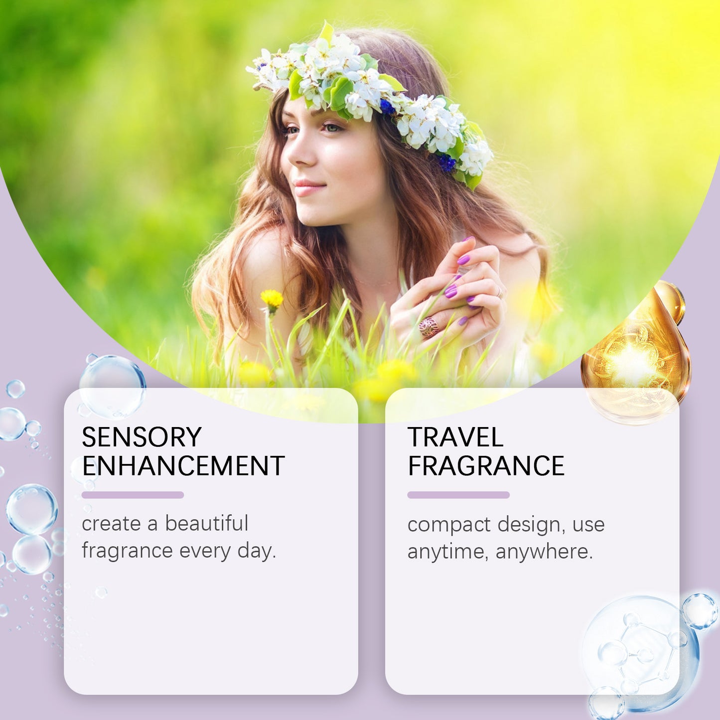 Roxelis Lavender Fragrance Solid Balm Everyday Portable Ladies Solid Balm Elegant Fresh Light Fragrance