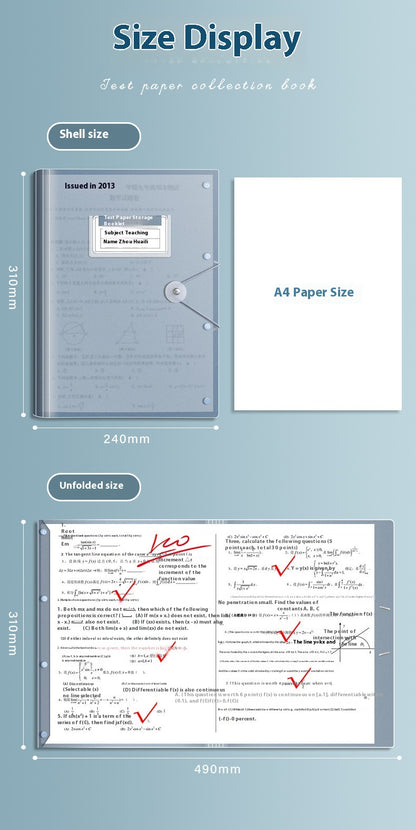 Aurora Pro A3 Test Paper Storage Bag Large Capacity Multi Layer Folder Translucent Color Variants