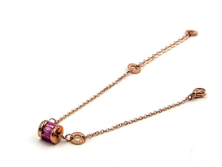 Classic Super Beautiful Roman Number Circle 4 Color Crystal Bracelet Stainless Steel Rose Gold Brand Jewelry Bracelet For Women