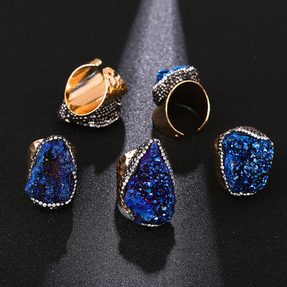 Crystal Cluster Ring | Gold-Plated, Handmade Jewelry