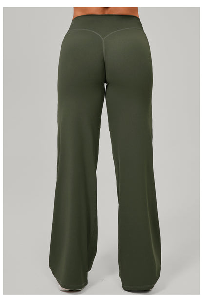 Cotton Blend Yoga Pants | High-Waisted, Straight Leg