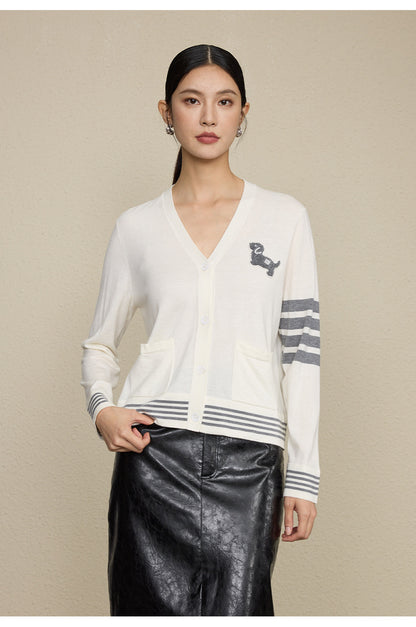 Wool Blend Striped Sweater | Long Sleeve, Women, Casual