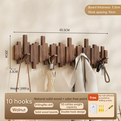 Beech Wood Wall-Mounted Piano Key Coat Rack