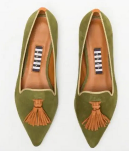 Canvas Flat Bottomed Women's Shoes | Pointed Toe, Fringe