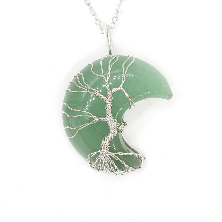 Natural Crystal Pendant | Crooked Moon, Fashion