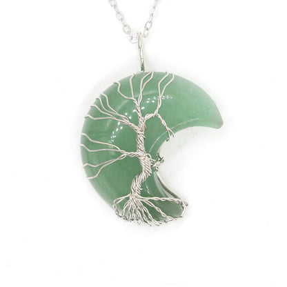 Natural Crystal Pendant | Crooked Moon, Fashion