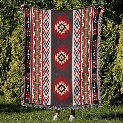 Cotton Nap Blanket | Geometric Pattern, 160 x 130CM