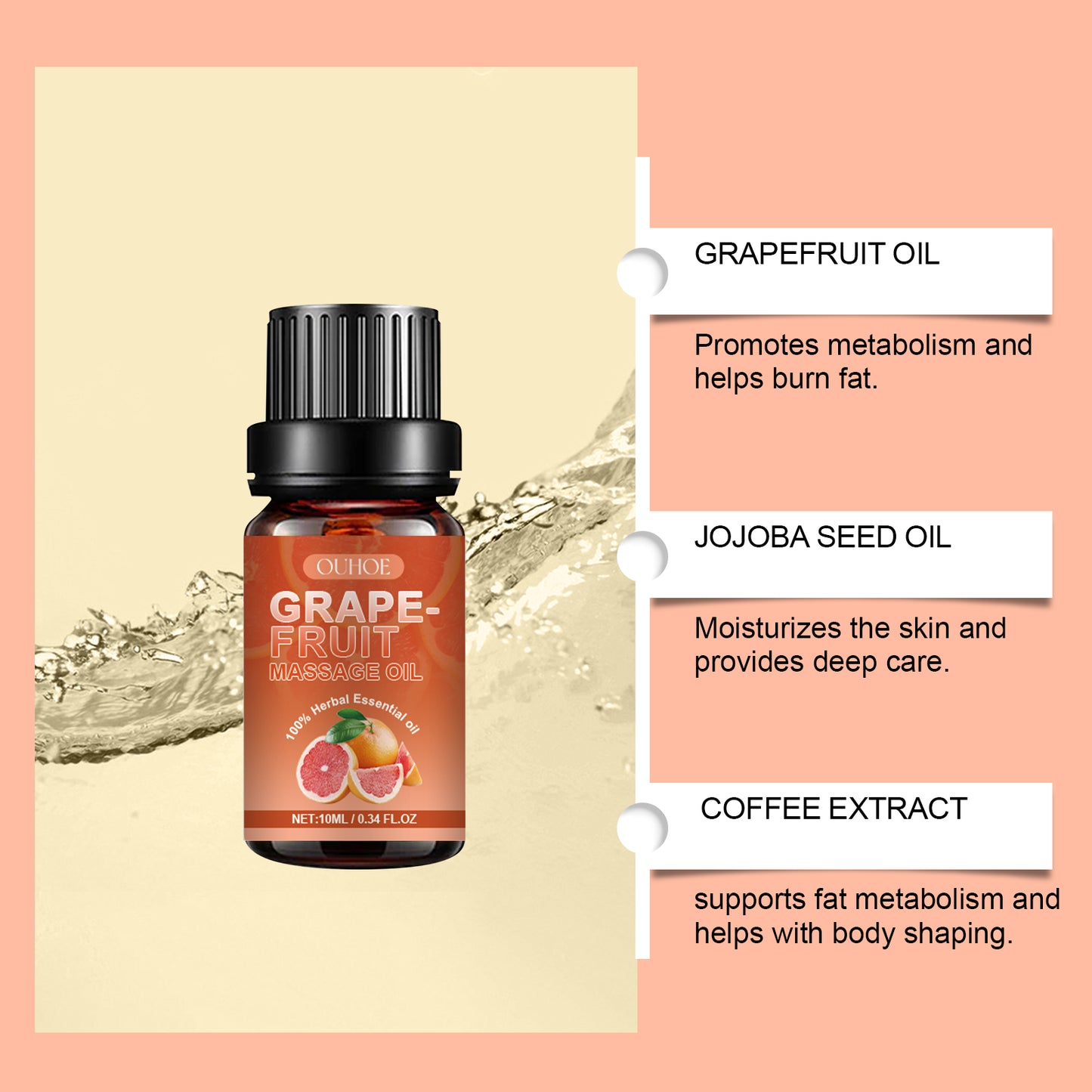 Grapefruit Massage Oil | Moisturizing Body Care