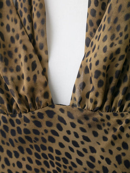 Polyester Animal Print Scarf Dress | Midi, Casual, Female