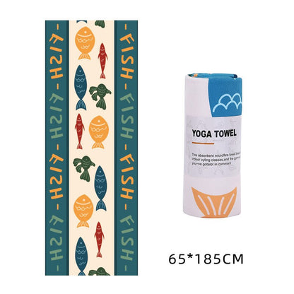 Microfiber Yoga Towel | 183x63cm, Non-Slip, Printed