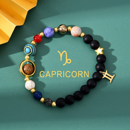 Tiger Eye Zodiac Bracelet | Natural Stone, 8mm