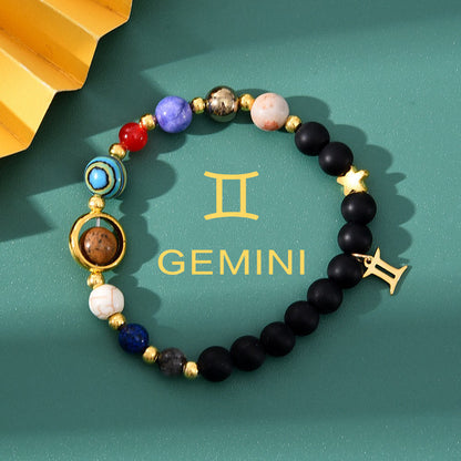 Tiger Eye Zodiac Bracelet | Natural Stone, 8mm