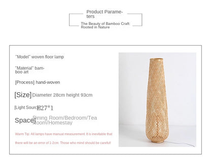 Bamboo Floor Lamp | Japanese Style, Dimmable, LED