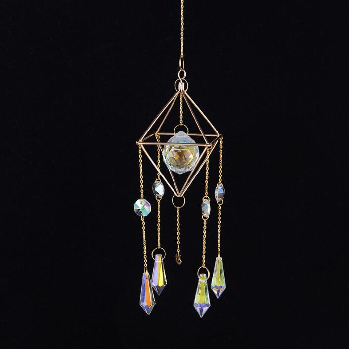 Wind Chimes  Transparent Crystal Feng Shui Pendant Hanging