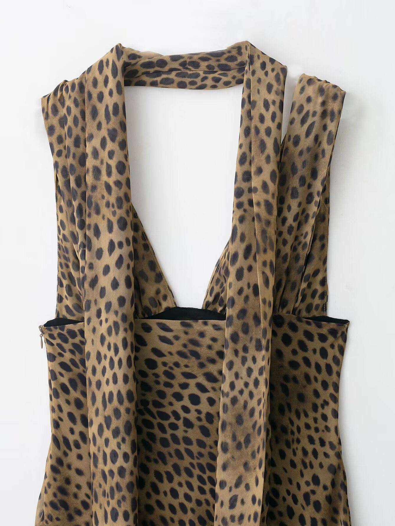 Polyester Animal Print Scarf Dress | Midi, Casual, Female