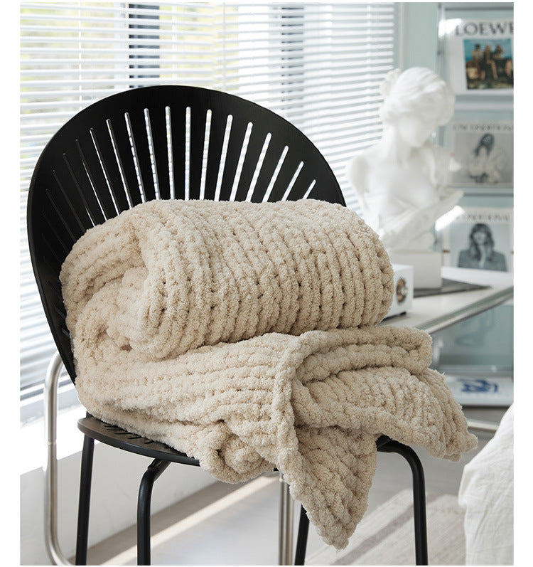 Cozy Knitted Blanket | Solid Color, Nordic Style