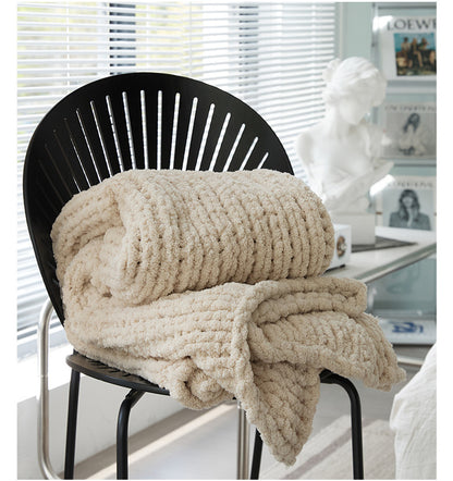 Cozy Knitted Blanket | Solid Color, Nordic Style