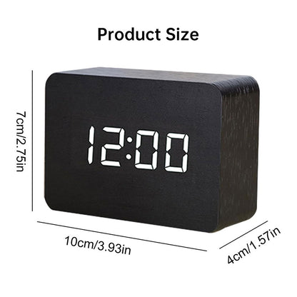 Wooden Digital Clock | Voice Controlled LED Alarm