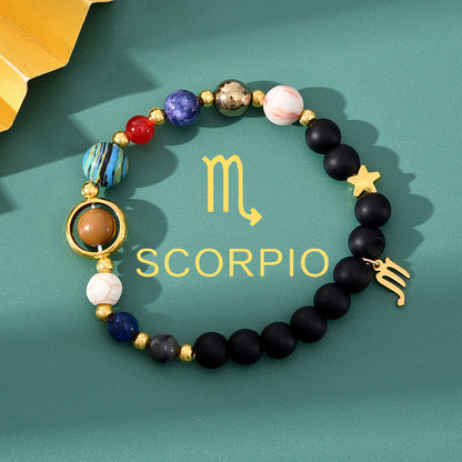 Tiger Eye Zodiac Bracelet | Natural Stone, 8mm