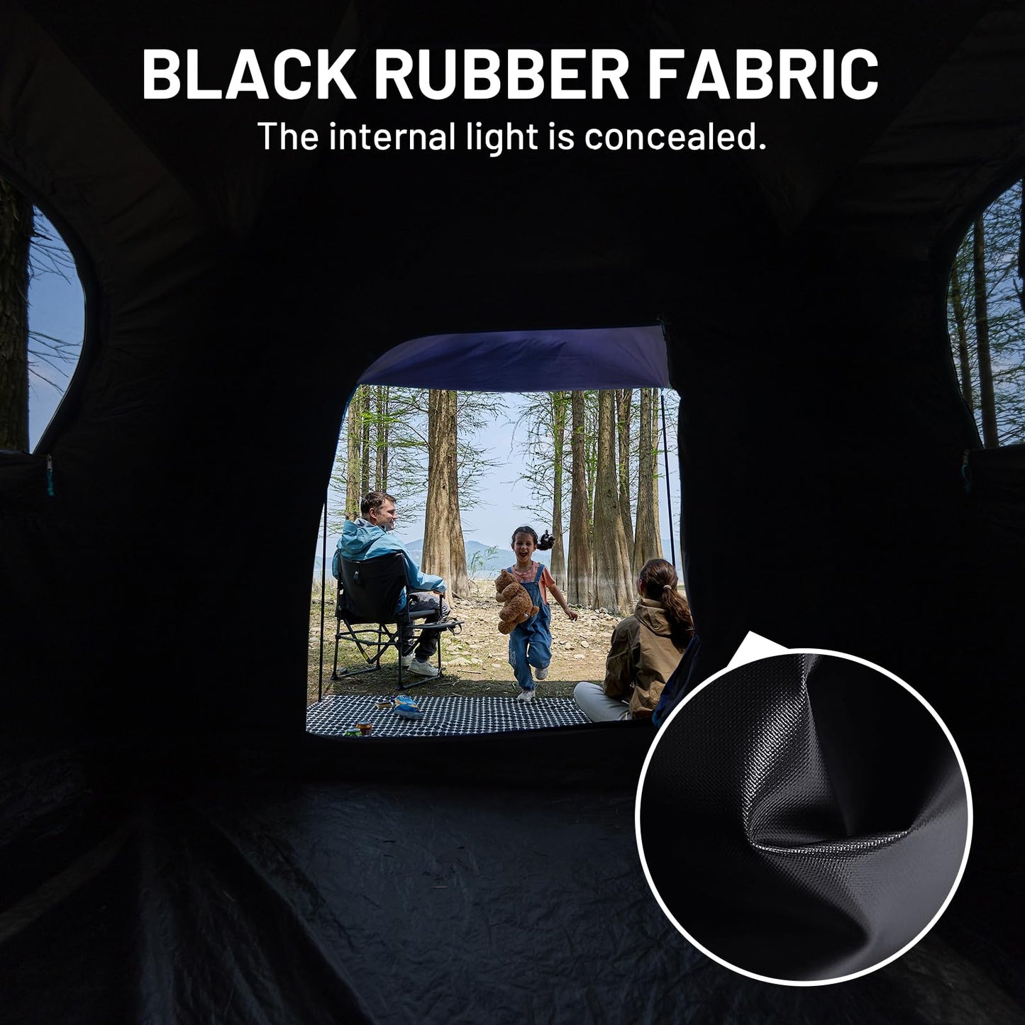 TIMBER RIDGE Camping Tent, 4/6 Person Instant Pop Up Hub Tent with 8 Windows, Easy 60 Second Setup, Weather Resistant Family Cabin Tents with Rain Fly for Camping, Outdoor Travel