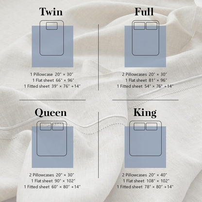 Linen Sheet Set | 100% Pure Linen, Full Size