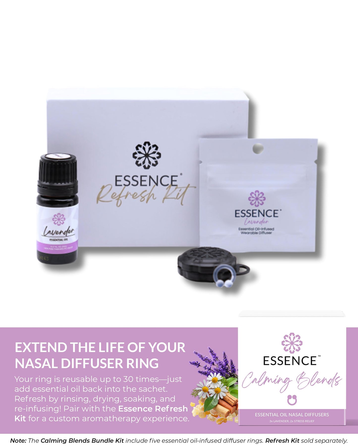 Essence Nasal Diffuser Self Care Bundle – Essential Oil Silicone Nose Rings for Stress, Energy & Mental Clarity – Wearable Aromatherapy Pack for Wellness & Mood Balance