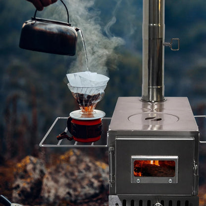 Wood Burning Stove | Portable with Chimney Pipe for Camping