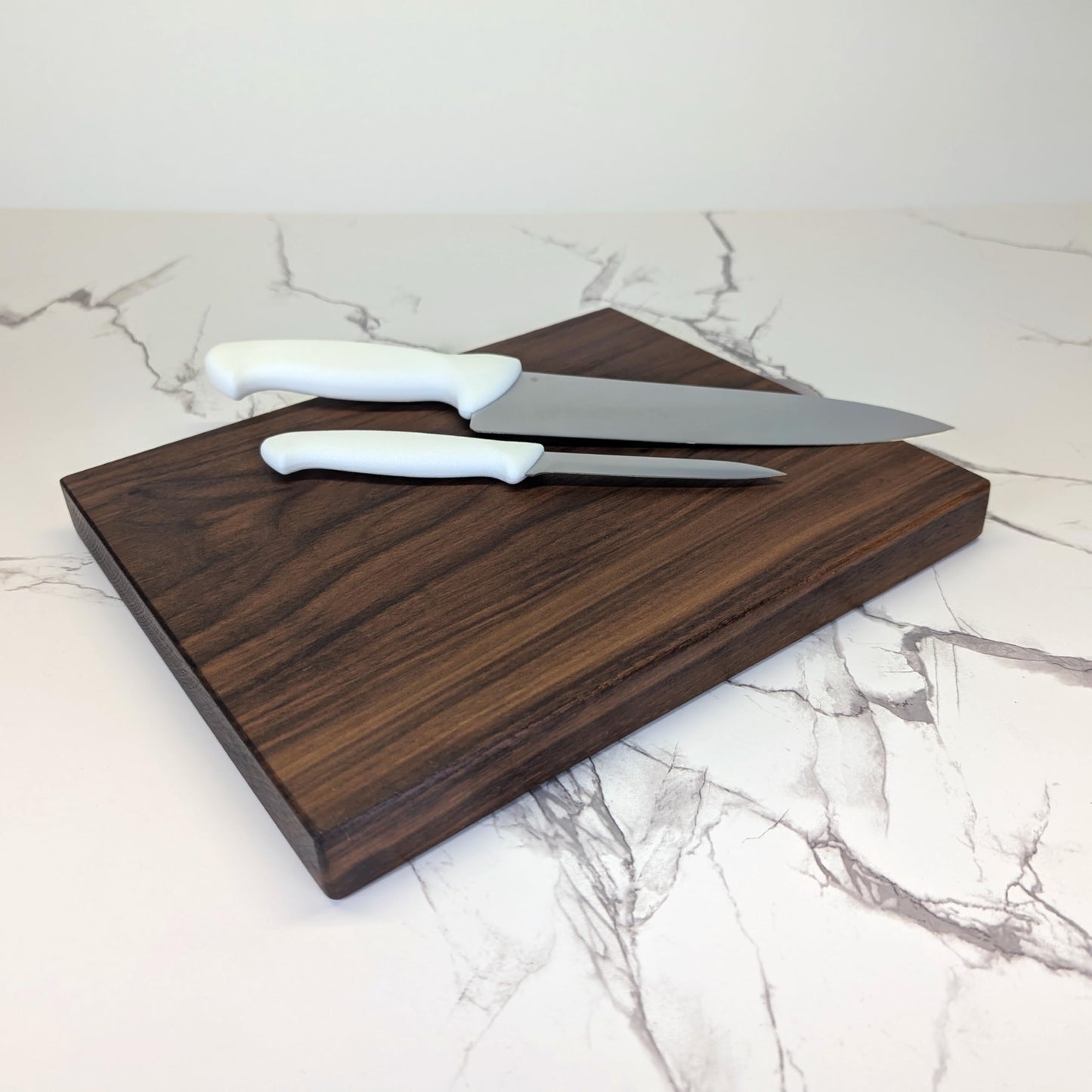 No Glue, One Piece Walnut Wood - Thick Solid Black Walnut Cutting Board, Wholly Handmade in USA, Small, 10" x 7.5" x 0.8" (1.6 Lb)