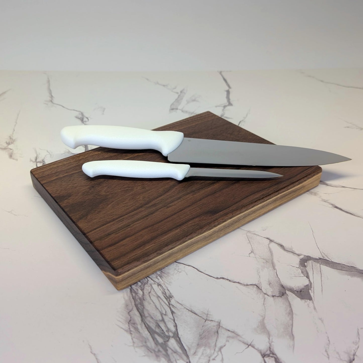 No Glue, One Piece Walnut Wood - Thick Solid Black Walnut Cutting Board, Wholly Handmade in USA, Small, 10" x 7.5" x 0.8" (1.6 Lb)