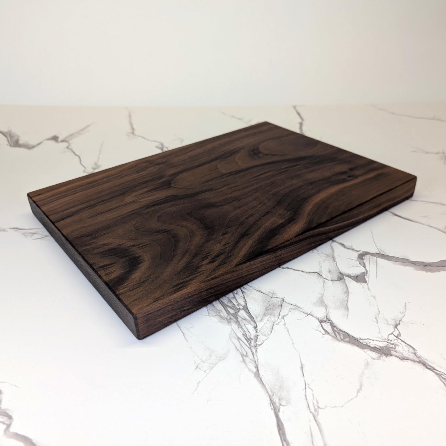 No Glue, One Piece Walnut Wood - Thick Solid Black Walnut Cutting Board, Wholly Handmade in USA, Small, 10" x 7.5" x 0.8" (1.6 Lb)