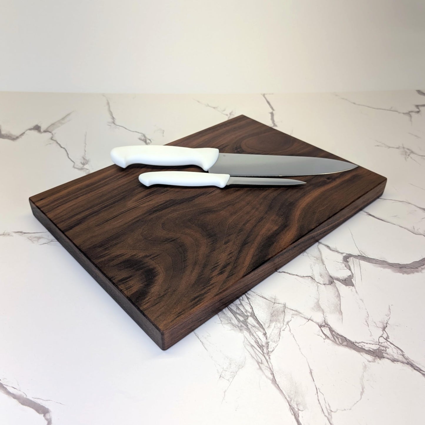 No Glue, One Piece Walnut Wood - Thick Solid Black Walnut Cutting Board, Wholly Handmade in USA, Small, 10" x 7.5" x 0.8" (1.6 Lb)
