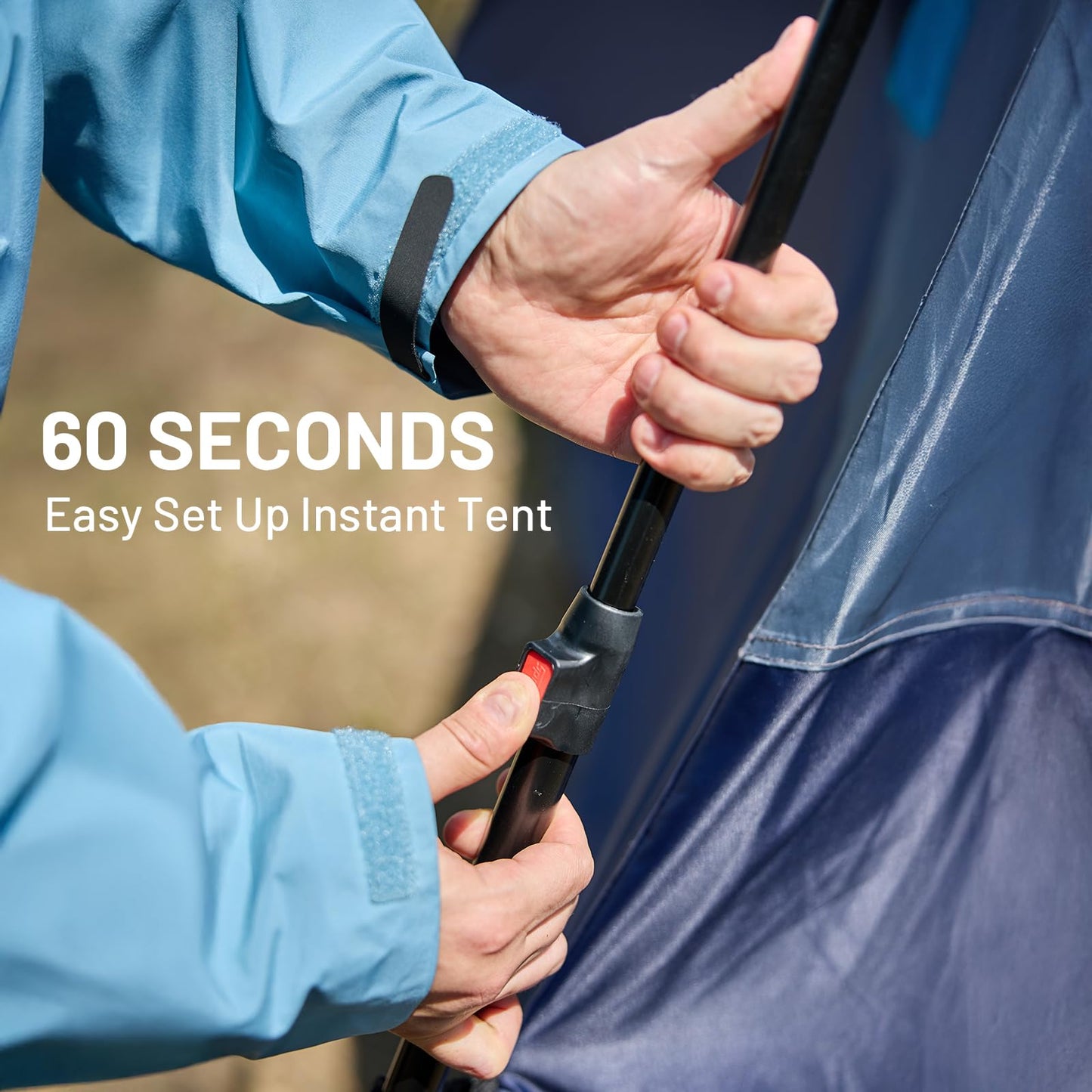 TIMBER RIDGE Camping Tent, 4/6 Person Instant Pop Up Hub Tent with 8 Windows, Easy 60 Second Setup, Weather Resistant Family Cabin Tents with Rain Fly for Camping, Outdoor Travel