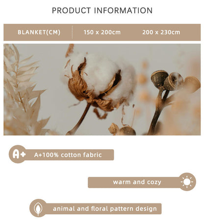 Cotton Blanket | Bohemian-style, Gauze, 150*200 cm