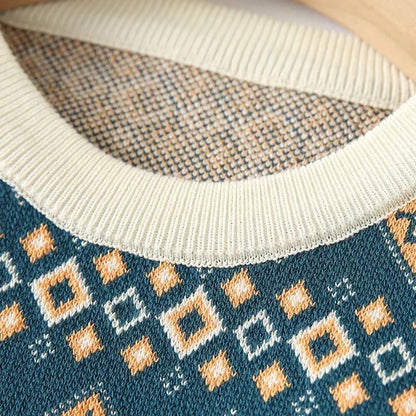 Cotton Pullover Sweater | Blue, Casual, Women