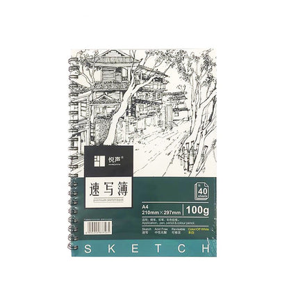 Color Lead Book Blank Flip Vertical Turn Coil Glue Binding Drawing Book