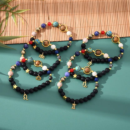 Tiger Eye Zodiac Bracelet | Natural Stone, 8mm