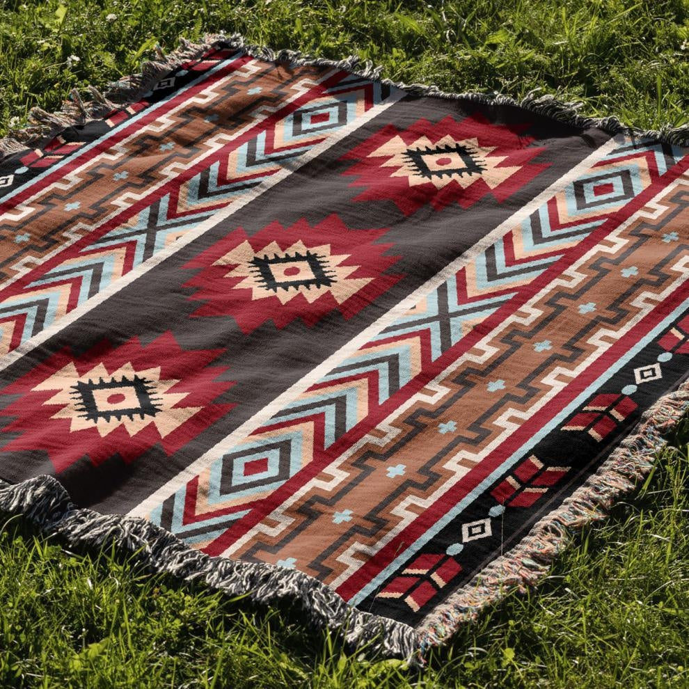 Cotton Nap Blanket | Geometric Pattern, 160 x 130CM
