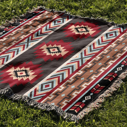 Cotton Nap Blanket | Geometric Pattern, 160 x 130CM