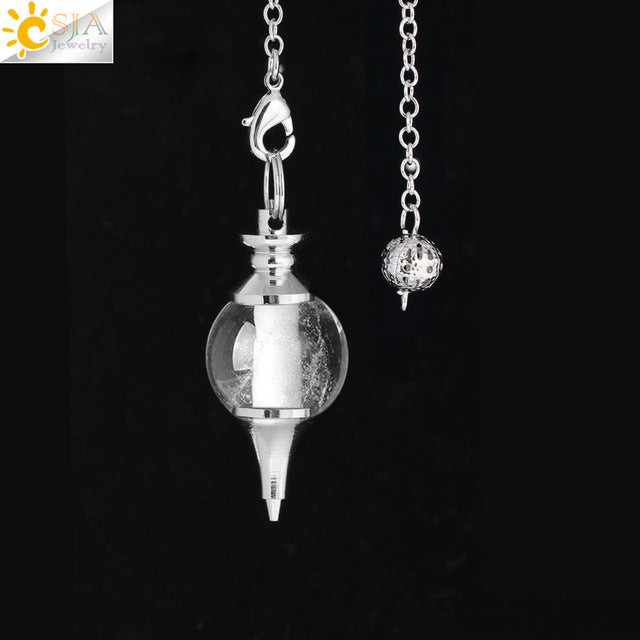 CSJA Balance Reiki Natural Stone Crystal Red Agates Dowsing Pendulum Circular Cone Charm Pendant