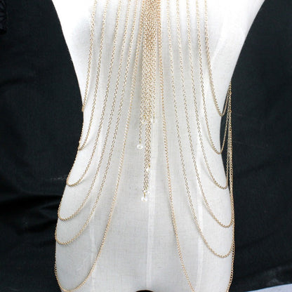 Alloy Body Chain Necklace | Multi Layered, 45cm