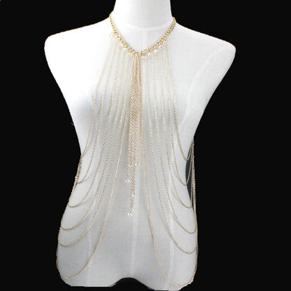 Alloy Body Chain Necklace | Multi Layered, 45cm