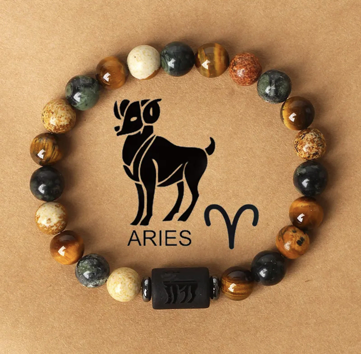Tiger Eye Zodiac Bracelet | Natural Stone, 8mm