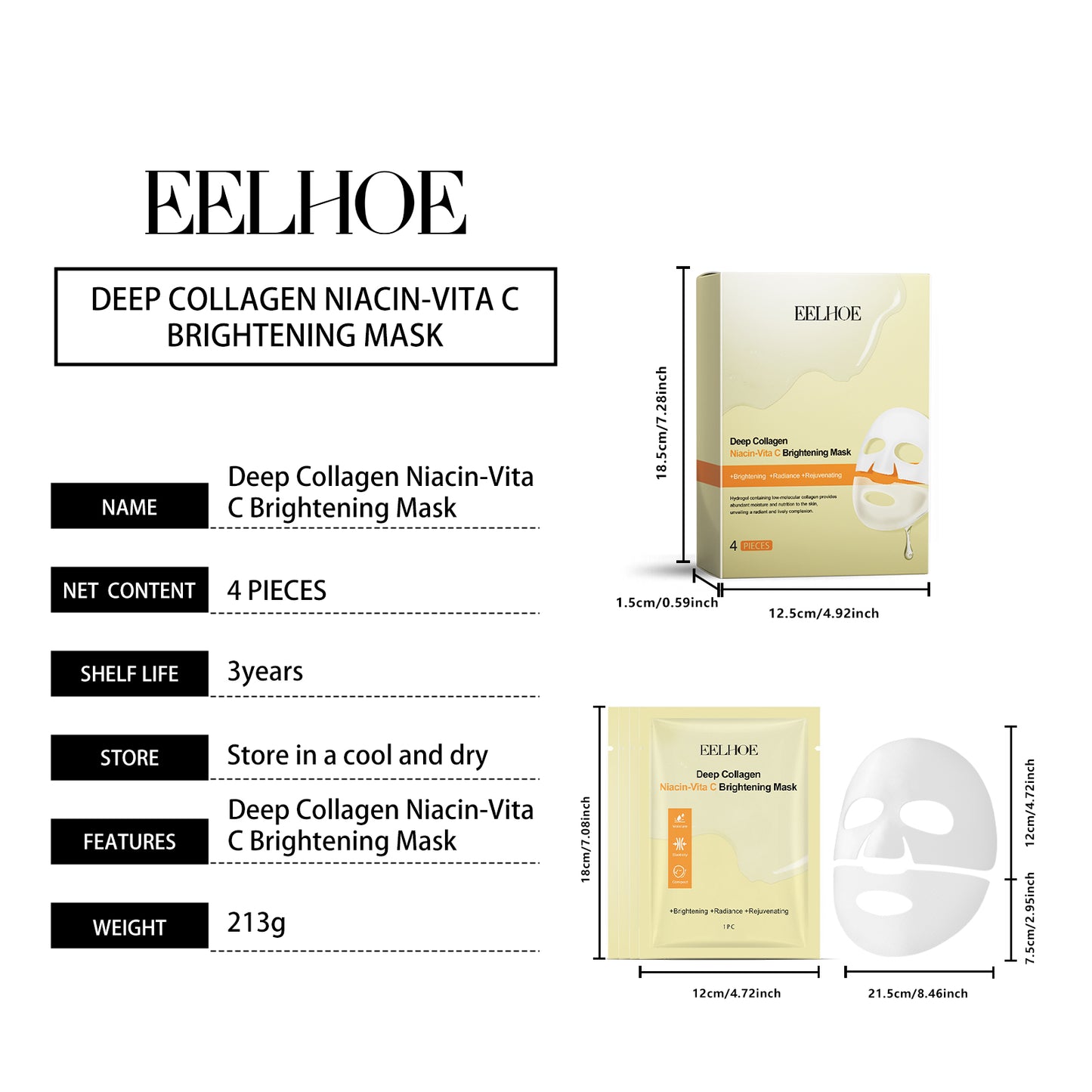 Niacin Vitamin C Whitening Mask | Hydrating Box Set