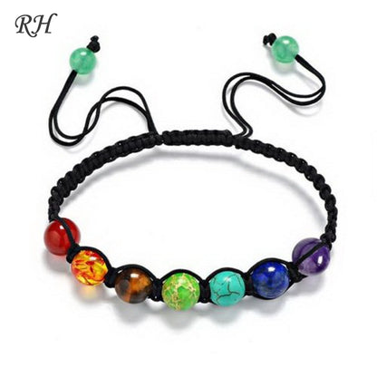 Lava Stone Chakra Bracelet | 8mm Beads, Women Jewelry