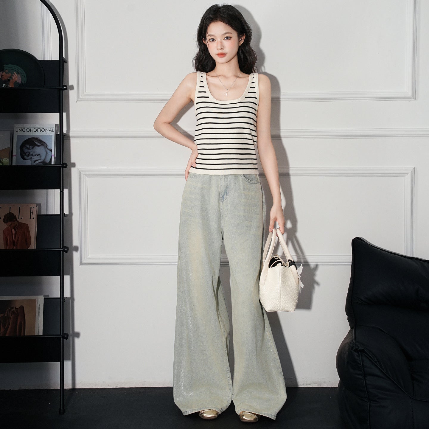 Viscose Knit Camisole Top | Apricot, Slim Fit, Casual