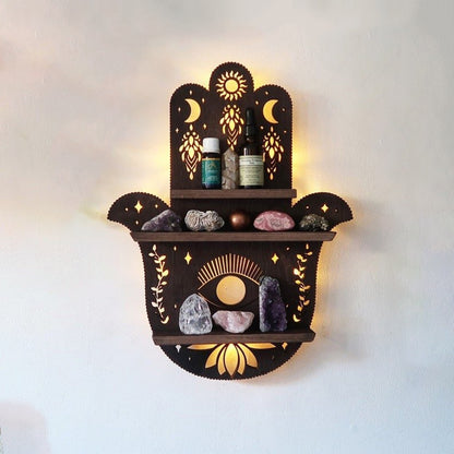 Boxwood Luna Moth Lamp Shelf | Crystal Decor, Living Room