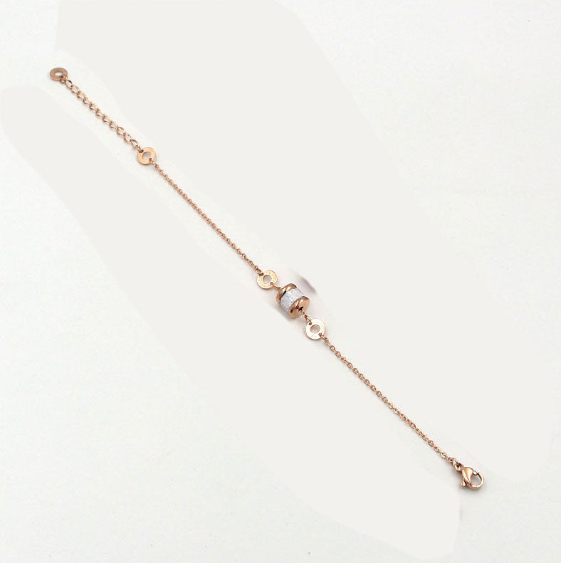 Classic Super Beautiful Roman Number Circle 4 Color Crystal Bracelet Stainless Steel Rose Gold Brand Jewelry Bracelet For Women