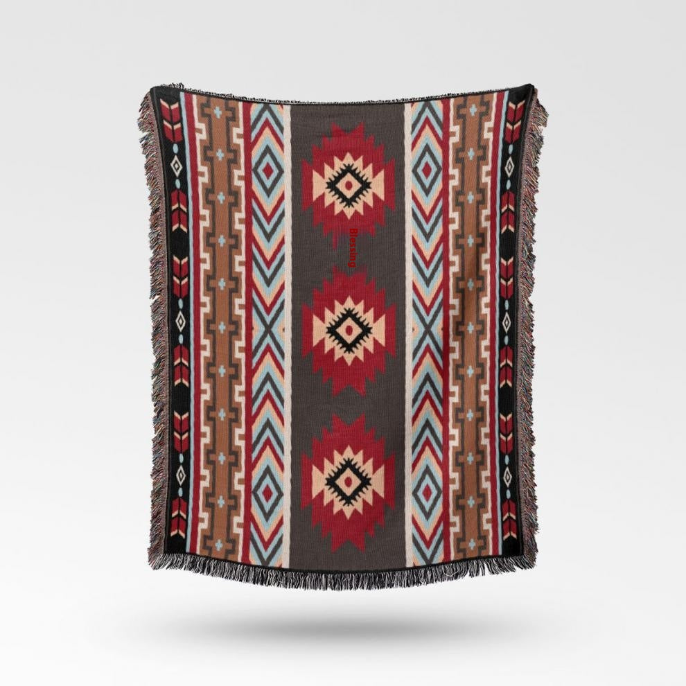 Cotton Nap Blanket | Geometric Pattern, 160 x 130CM